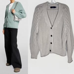 Arch4 Rotterdam Cashmere Cardigan Chunky Sweater Gray  Sz OS